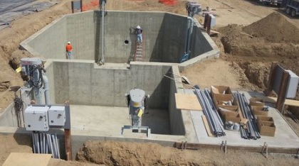 mass concrete at construction site