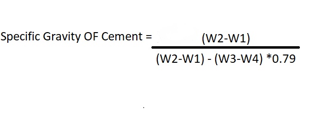 Specific gravity of cement