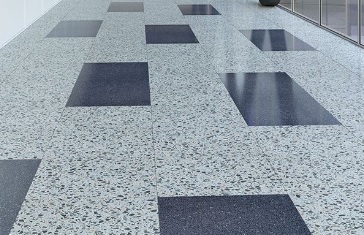 Terrazzo tile flooring