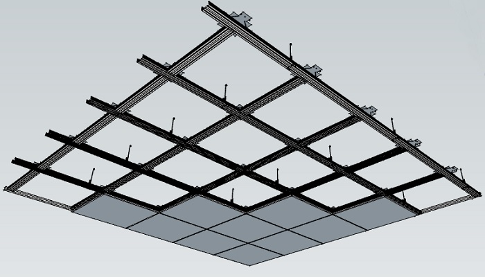 60 by 60 acoustical ceiling support system