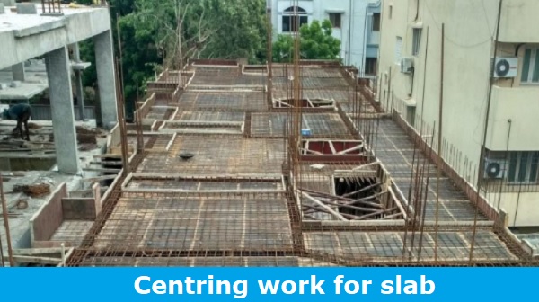 Centring work for slab