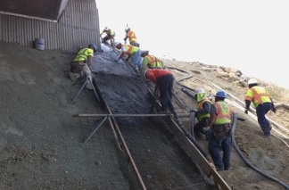 Concrete Pouring on Sloped surface
