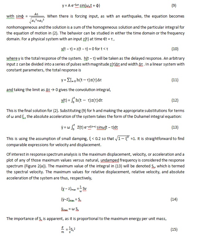 Response Spectrum Analysis Derivation