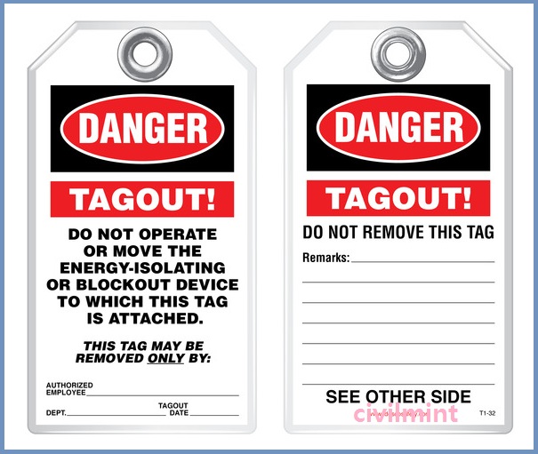 Tagout or Hold Tags