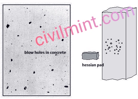 Repair of Blow Holes in Concrete Structure