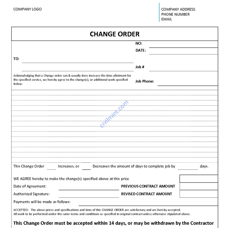 What Is Change Order In Construction 