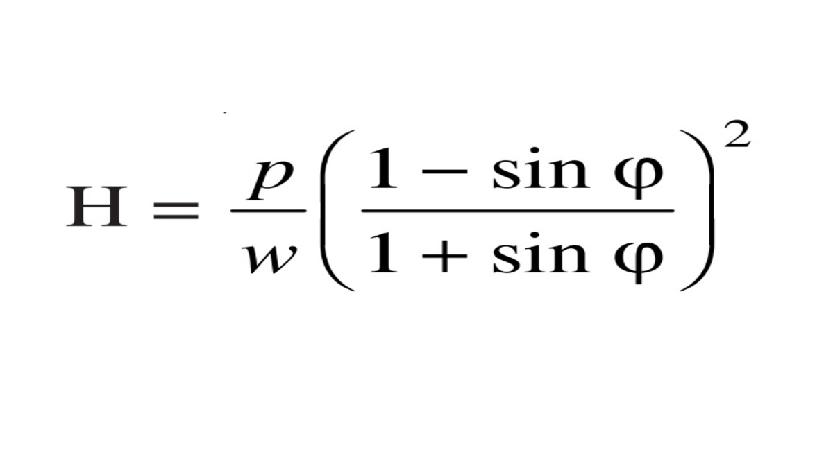 Rankine’s Formula To Calculate Depth Of Foundation 