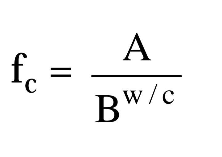 Abram's water/cement ratio rule