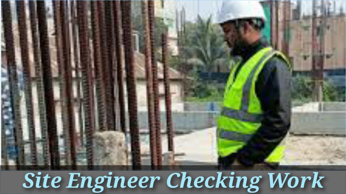 Civil site engineer checking work on site