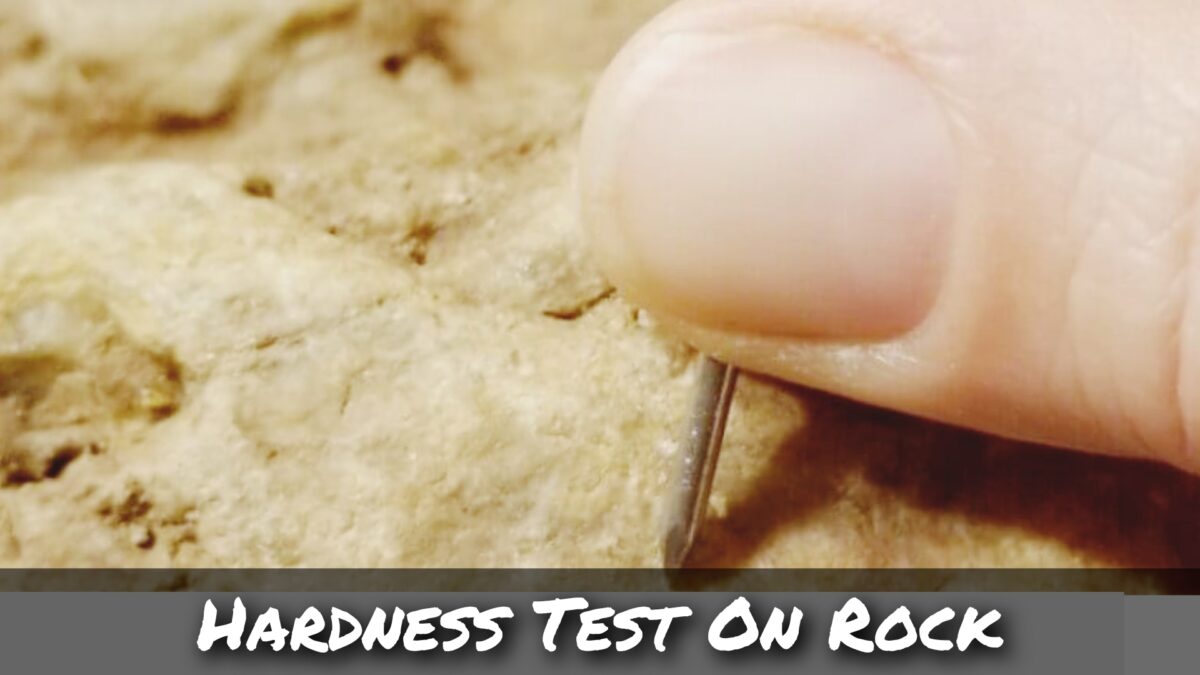 Hardness test on rock