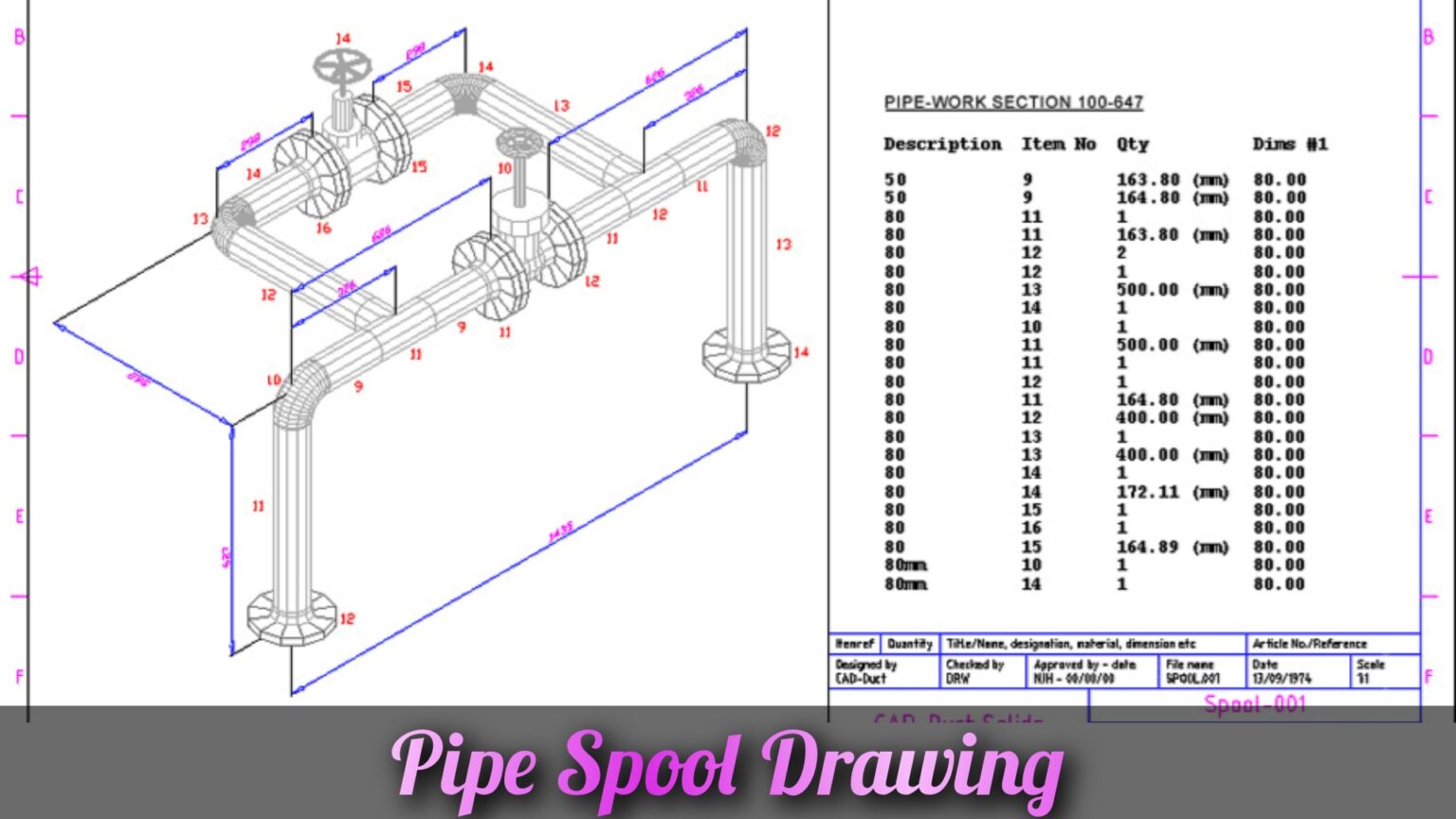 Pipe Spool Drawing