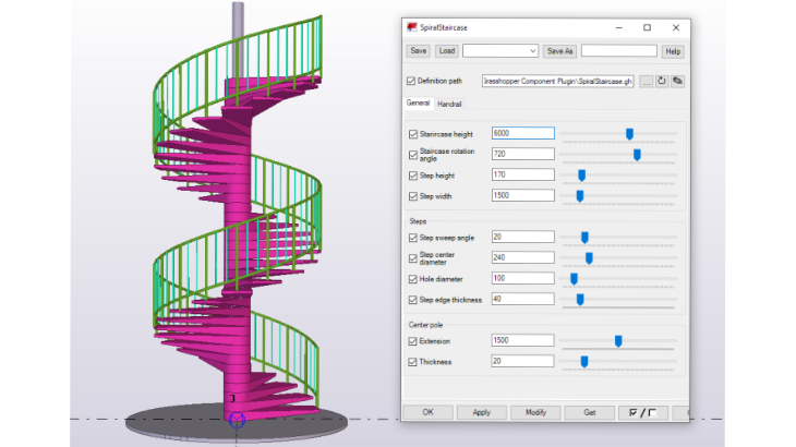 Sample component in Tekla structure 