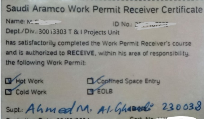 WPR card with EOLB Permit